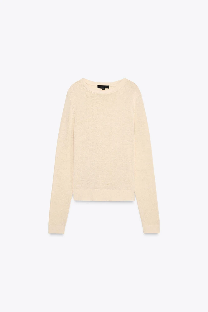 PULL RUSTIQUE EN MAILLE AVEC LIN
