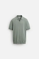 COTTON-SILK KNIT POLO SHIRT
