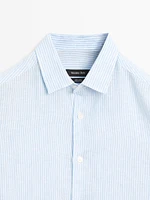 Chemise slim à rayures 100 % lin