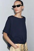 T-SHIRT EN COTON FRONCÉ