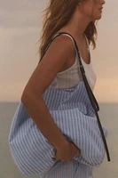 STRIPED WOVEN SHOPPER
