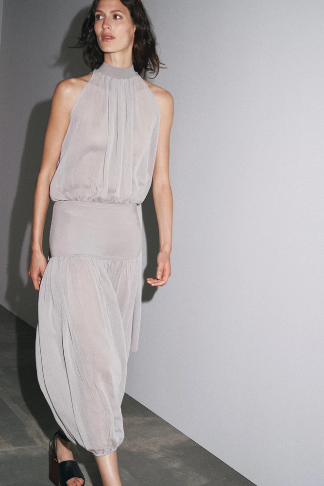 TIED CHIFFON BODYSUIT