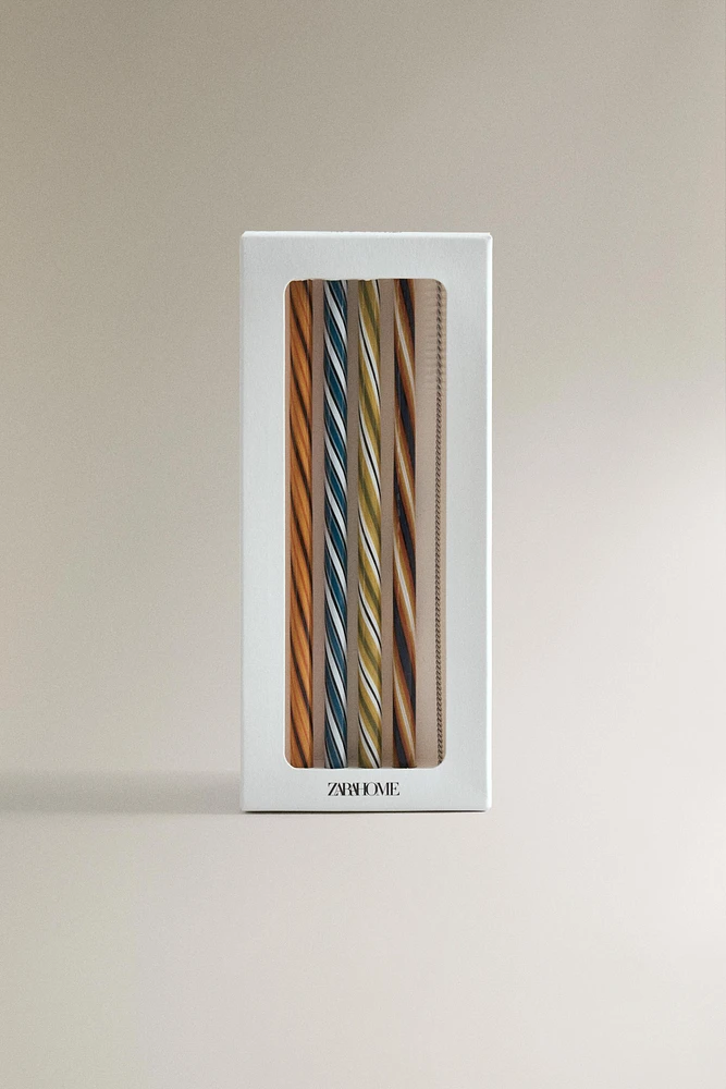 LOT PAILLES VERRE SPIRALE (LOT DE 4)