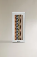 LOT PAILLES VERRE SPIRALE (LOT DE 4)