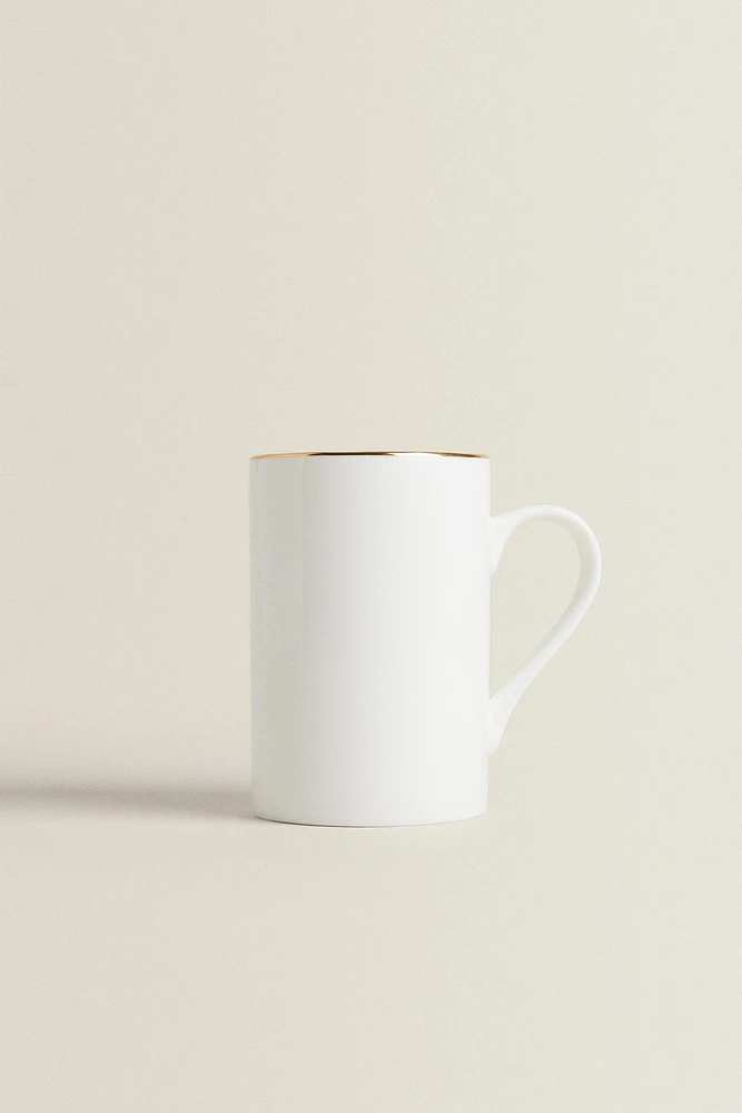 RIMMED BONE CHINA MUG