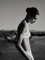 Textured halter bikini top