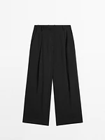 Pantalon fluide lin à pinces