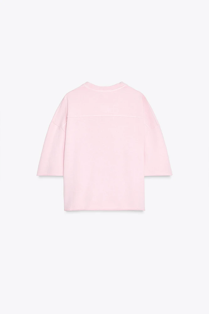 WASHED EFFECT PLUSH SWEATSHIRT