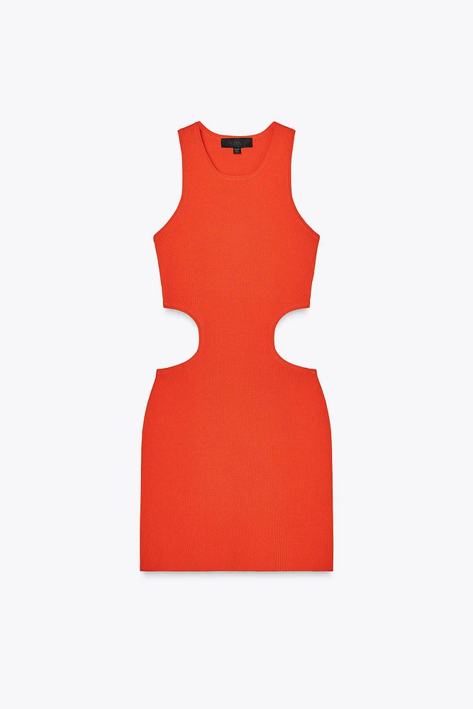 CUT OUT KNIT MINI DRESS