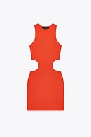 CUT OUT KNIT MINI DRESS