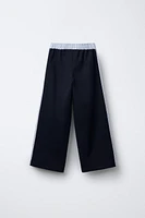 PANTALON JAMBES LARGES À BANDES RAYÉES