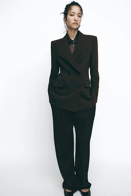 DOUBLE BREASTED SHOULDER PAD BLAZER