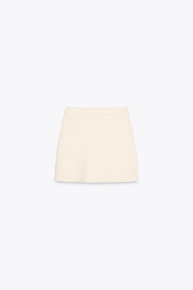 MINI-JUPE TEXTURÉE EN MAILLE