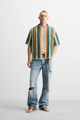 TEXTURED CROCHET SHIRT
