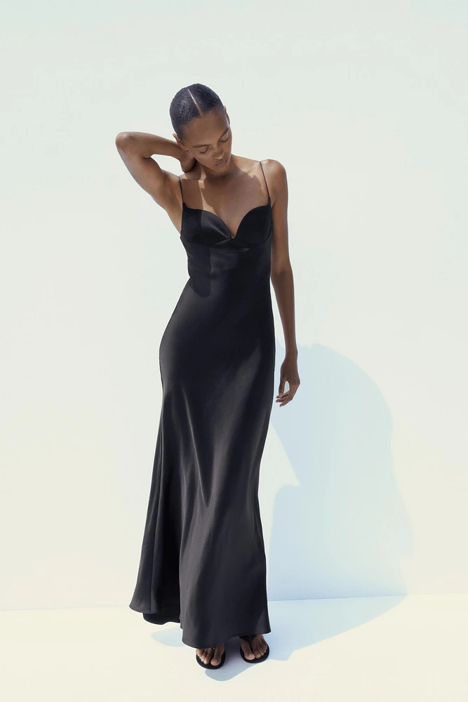 SATIN LONG DRESS
