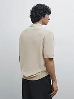 Pull polo contrastant 100 % coton