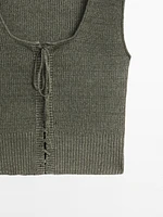 Linen knit corset top