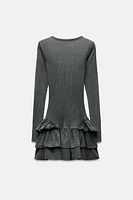 WASHED-EFFECT RUFFLED DRESS