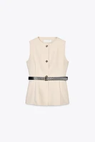 BELTED LONG VEST