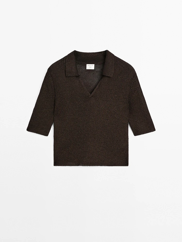 Polo en maille à manches courtes