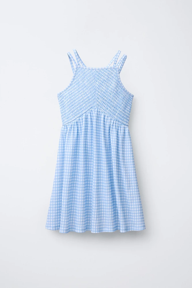 ROBE TEXTURÉE À CARREAUX
