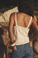 TOP EN MAILLE À BRETELLES MATIÈRES VARIÉES