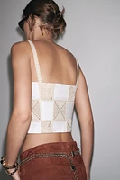 INTERLOCK PATCHWORK CROCHET TOP