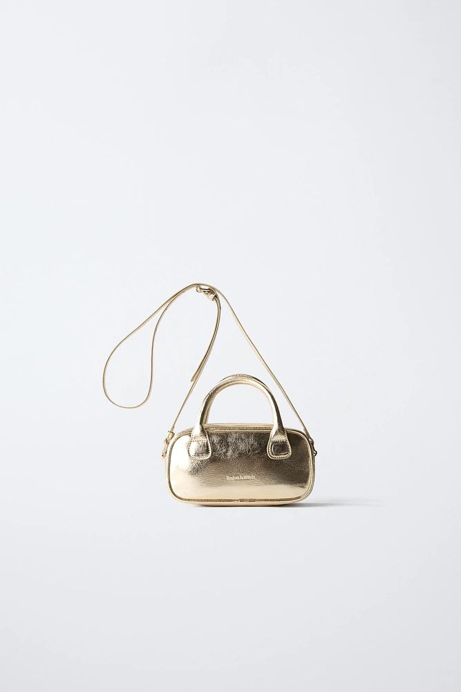 SAC BANDOULIÈRE BOWLING MINI MÉTALLISÉ