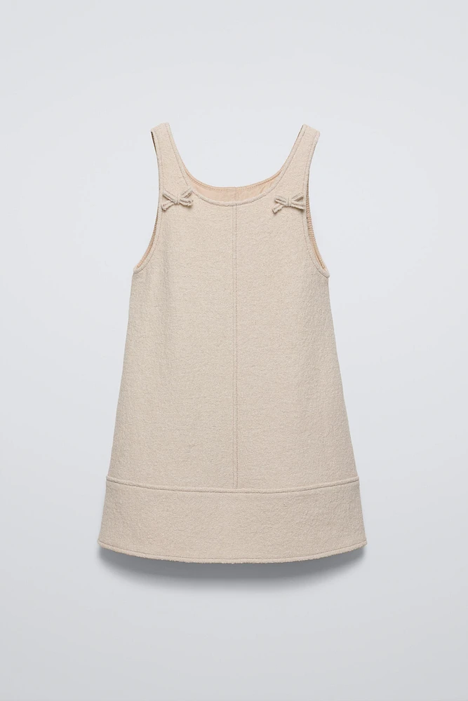 MINI BOWS WOOL BLEND PINAFORE