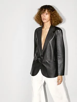 Flowing nappa leather blazer