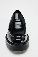 FAUX PATENT LEATHER SADDLE LOAFER