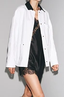 CONTRAST COLLAR OVERSHIRT ZW COLLECTION