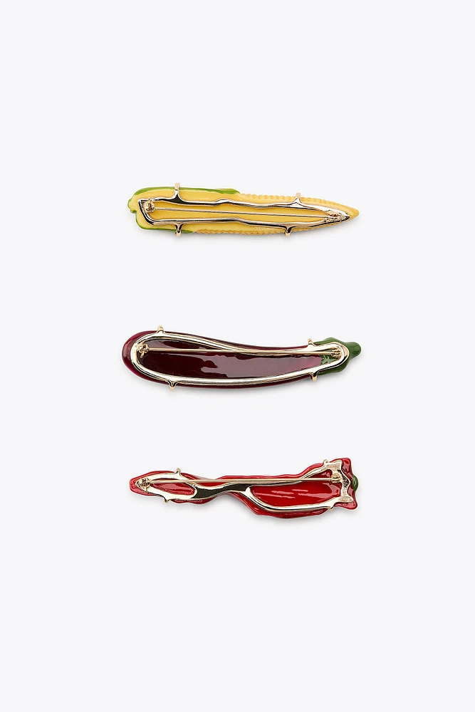 LOT DE 3 FERMOIRS LÉGUMES