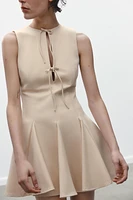 GODET BOW SHORT DRESS