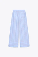 STRIPED POPLIN PANTS