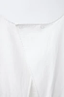 BOW DETAIL LINEN SHORT JUMPSUIT