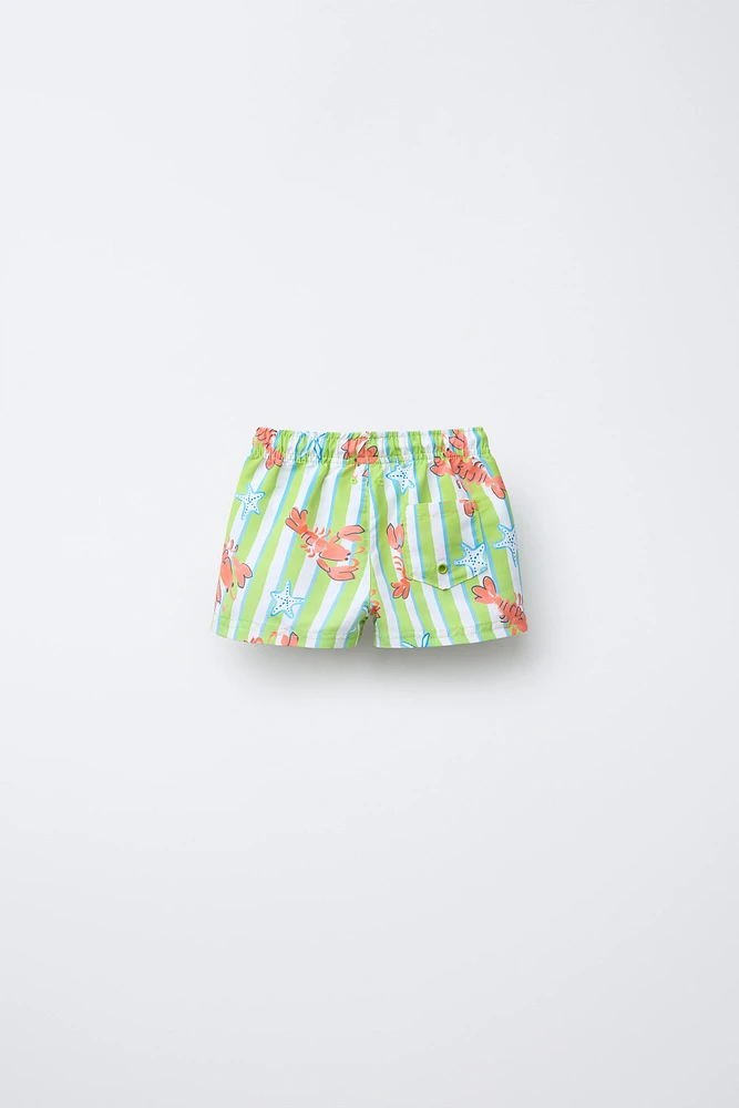 2-6 YEARS/ STAR AND LOBSTER SWIM SHORTS
