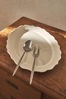 EARTHENWARE SERVING DISH WITH RAISED-DESIGN EDGE