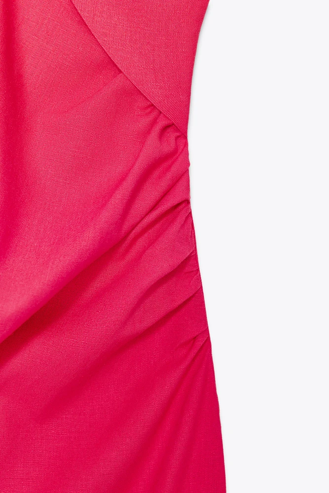 ROBE MIDI AJOURÉE AVEC LIN