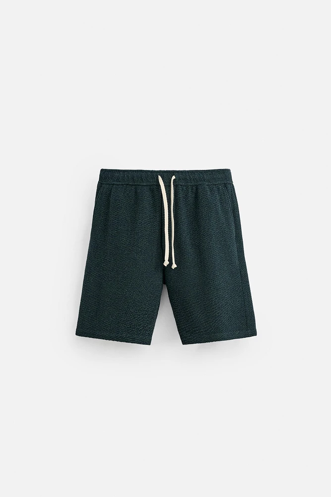 TEXTURED REGULAR FIT SHORTS