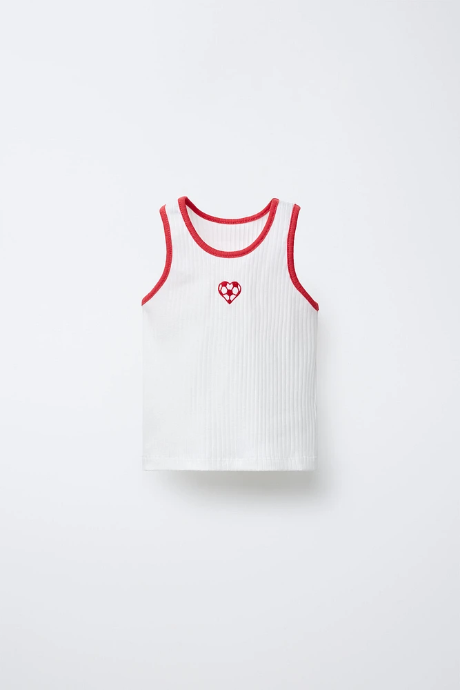 T-SHIRT CÔTELÉ BRODÉ
