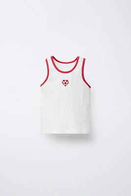 T-SHIRT CÔTELÉ BRODÉ