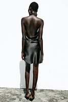 ROBE MINI HALTER SATINÉE