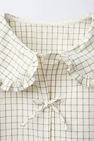 PLAID PETER PAN COLLAR BLOUSE