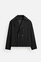 SHORT TECHNICAL FABRIC TRENCH COAT