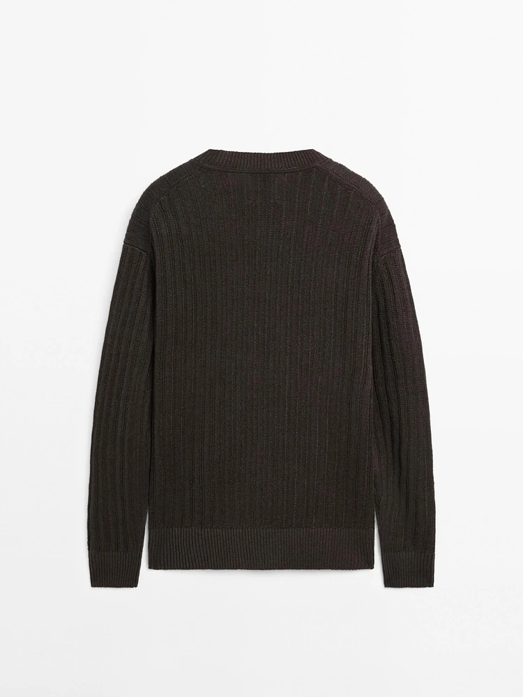 Ribbed linen knit sweater - Limited Edition