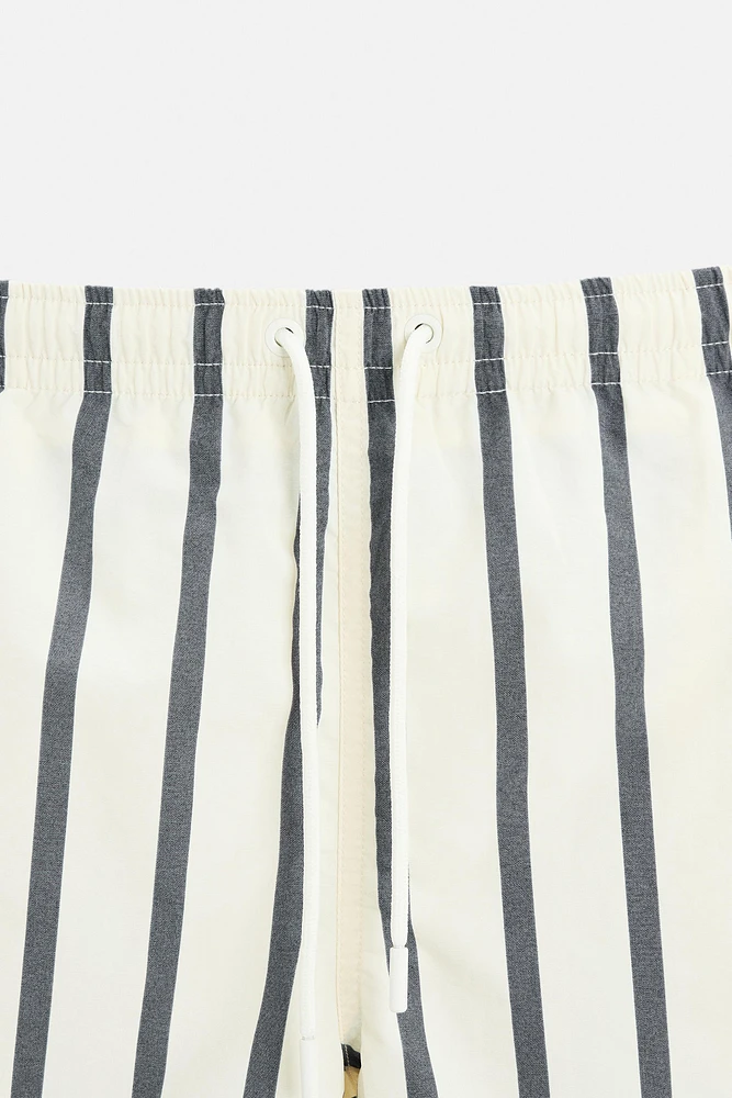 STRIPED REGULAR SWIMMING TRUNKS