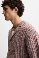 CONTRAST KNIT SHIRT