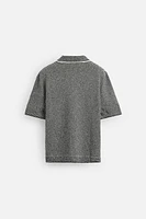 STRIPED KNIT POLO SHIRT