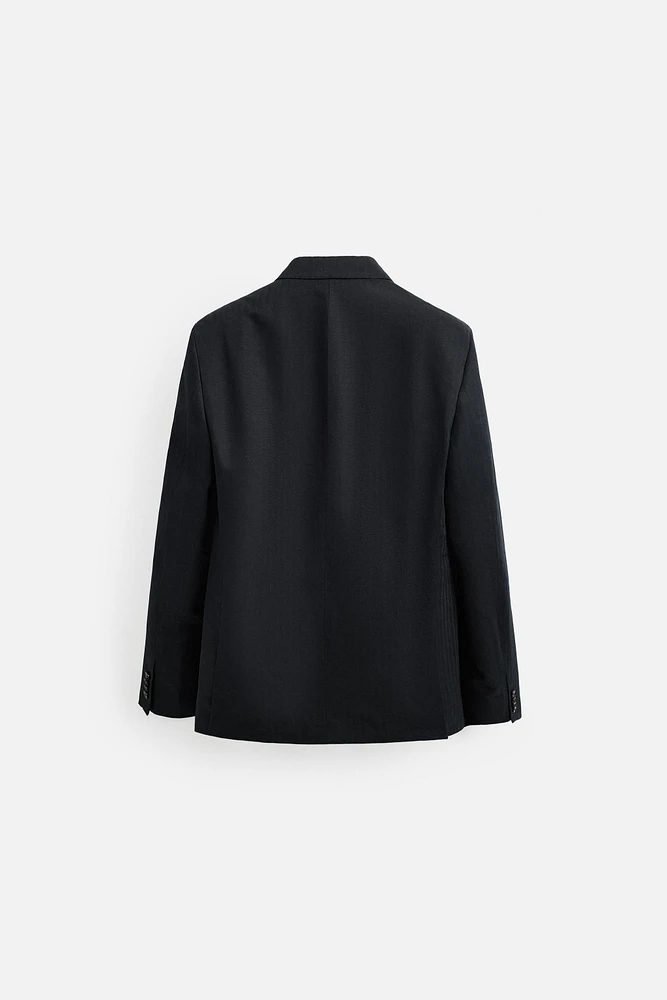 BLAZER COSTUME À CHEVRONS LIN - COTON